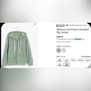 Cozy Madewell hooded fleece jacket.